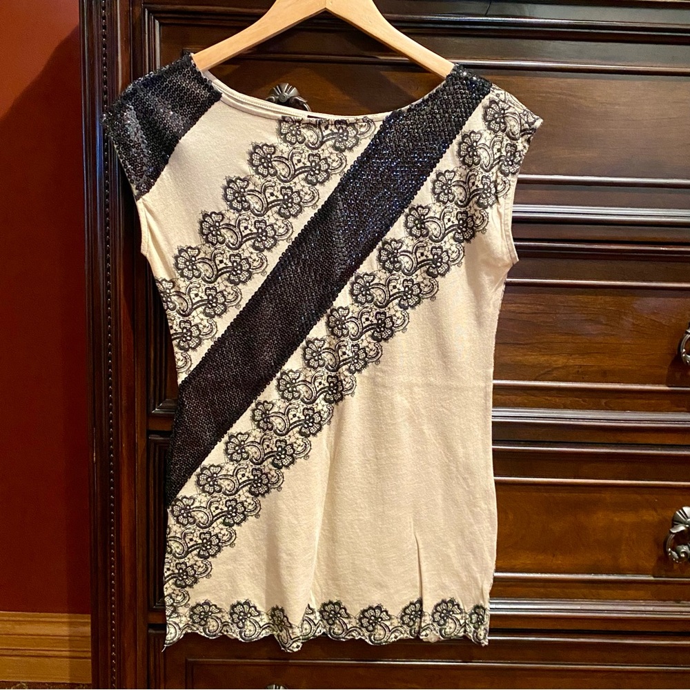 Express Floral Sequin Tunic Top | XS